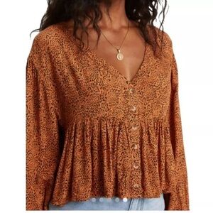 Billabong Easy Street Long Sleeve Blouse